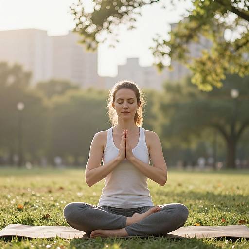 Serene Meditation in Sunlit City Park
