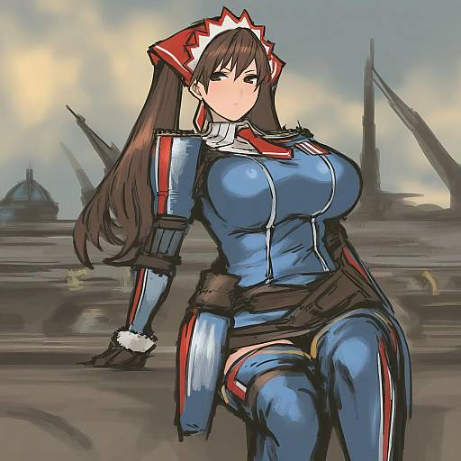 Illustration of Alicia melchiott, senjou no valkyria (series) in the style of Nameo (judgemasterkou)