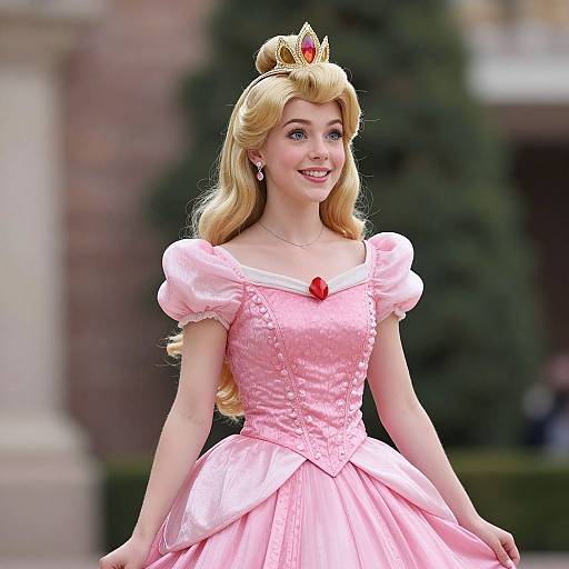 Realistic Princess Aurora in Pink Dress