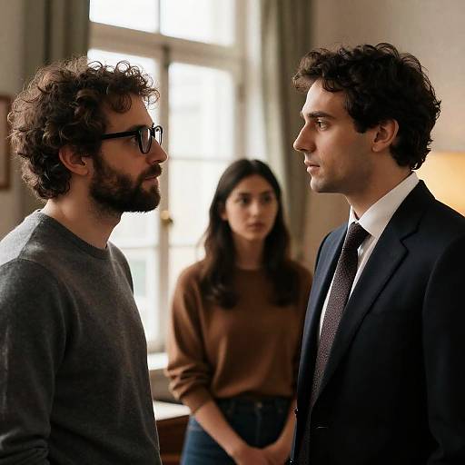 Conversational Moment in a Cozy Room