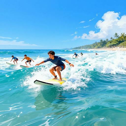 Energetic Surfers on Crystal Waves