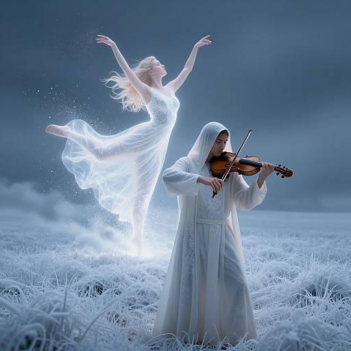 Ethereal Violinist Summoning Luminous Dancer