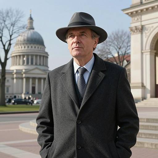 Elegant Middle-Aged Man in Urban Setting