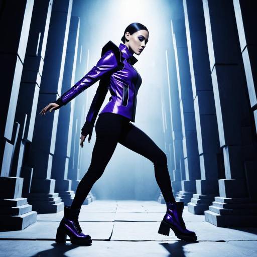 Futuristic Fashion Model in Ultraviolet Outfit
