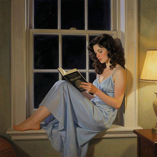 Pulp Art Woman Reading by Window