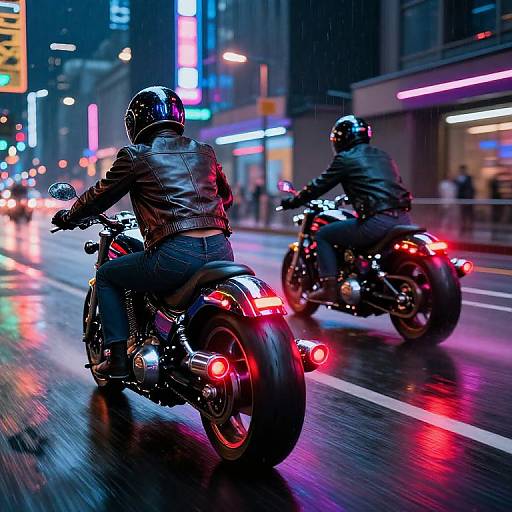 Retrofuture Neon Motorcycle Chase
