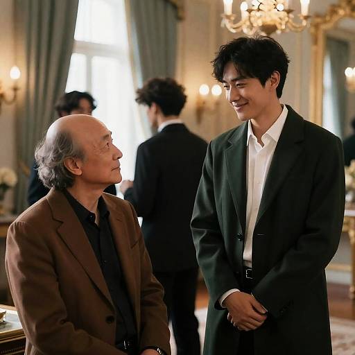 Elegant Men in Luxurious Room