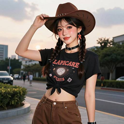 Ultra-Realistic Anime Girl in Cityscape