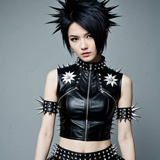 Gothic Punk Cosplay with Floral Design