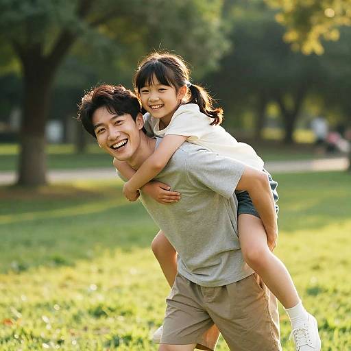 Golden Hour Piggyback in Park