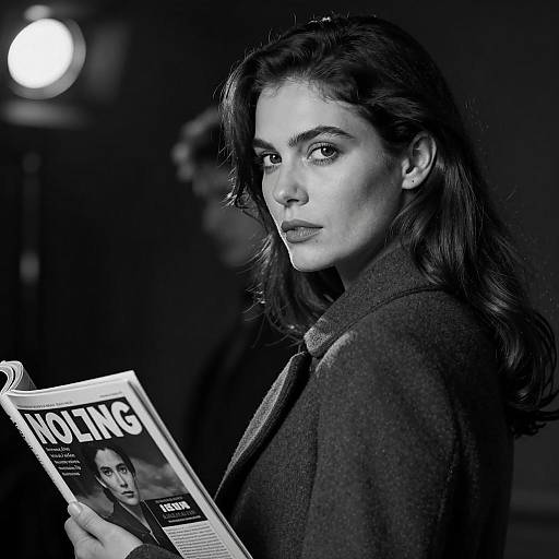 Mysterious Woman in Dark Setting