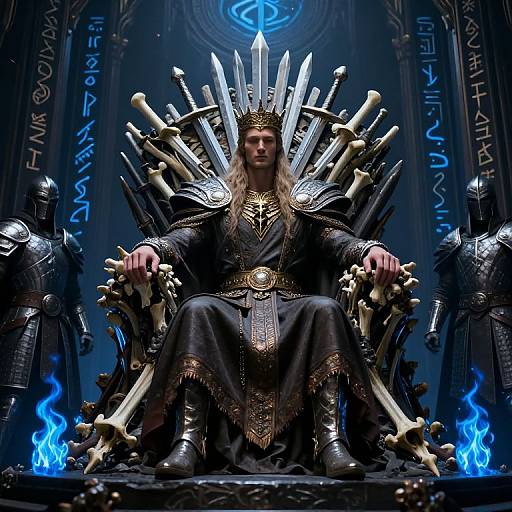 Viking King on Throne of Swords