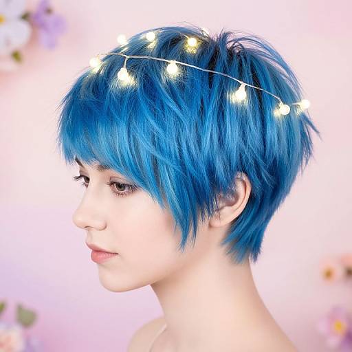 Whimsical Pixie Blue Hair Glow