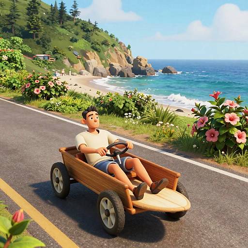 Relaxed Drive in Antique Surf Wagon