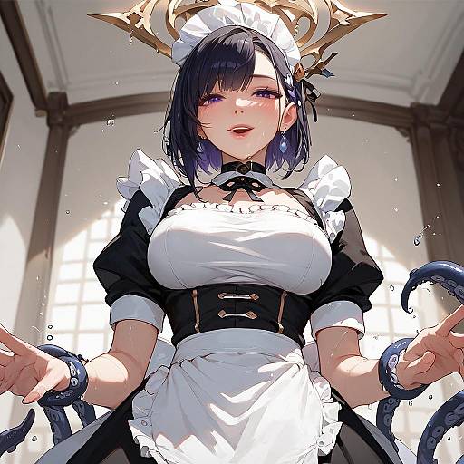Anime Maid with Asymmetrical Antlers