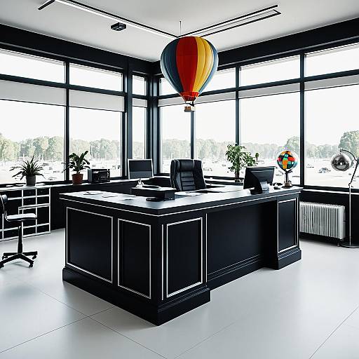 Modern Office with Hot Air Balloon Decoration