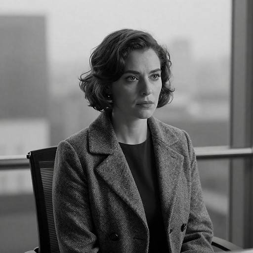 Serious Woman in Modern Office Chair