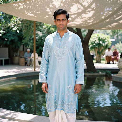 Man in Embroidered Chikankari Kurta