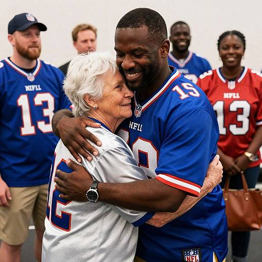 Joyful NFL Gathering with Diverse Fans