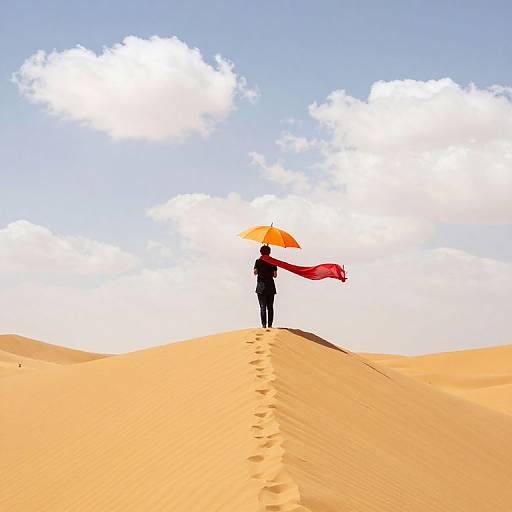 Solitary Figure on Golden Dune