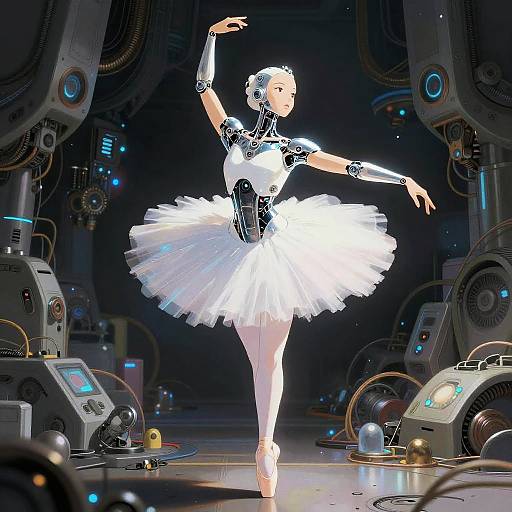 Futuristic Cybernetic Ballerina Portrait