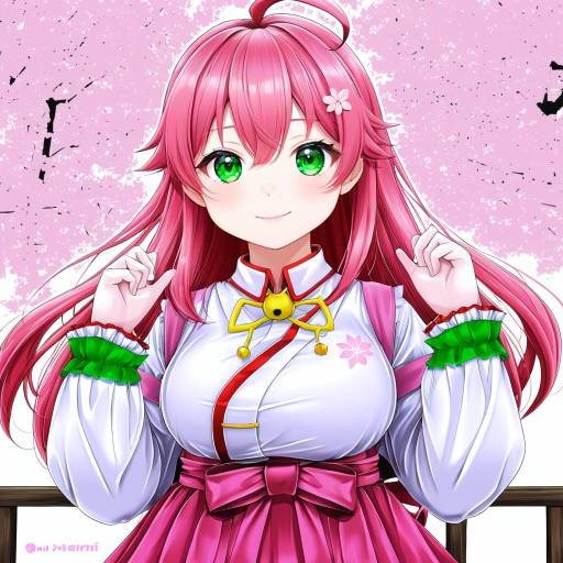 Illustration of 35p (sakura miko), hololive in the style of Suterii