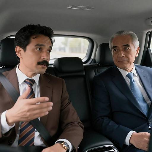 Backseat Portrait of Two Men