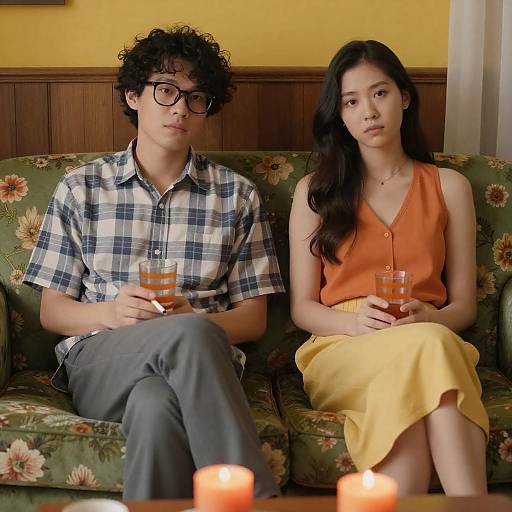 Cozy Vintage Couple's Photograph Scene