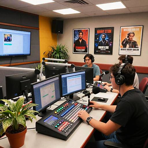 Vibrant Radio Station Interior Scene