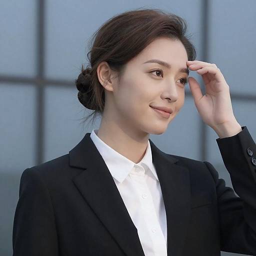 Professional Woman in Black Blazer Outdoors