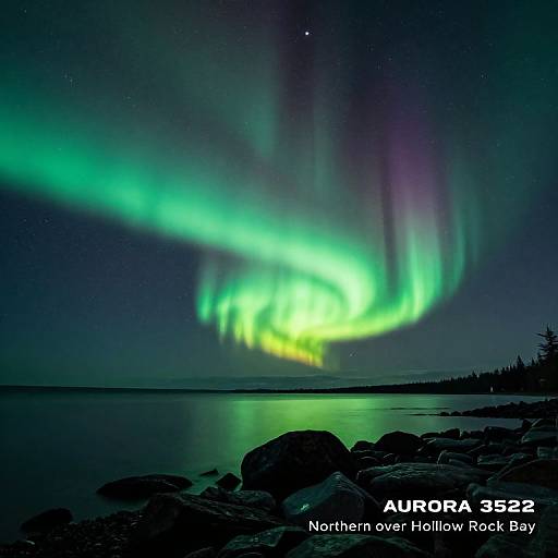 Northern Lights Over Hollow Rock Bay