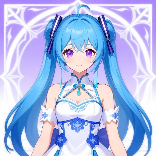 Anime Girl with Blue Twintails