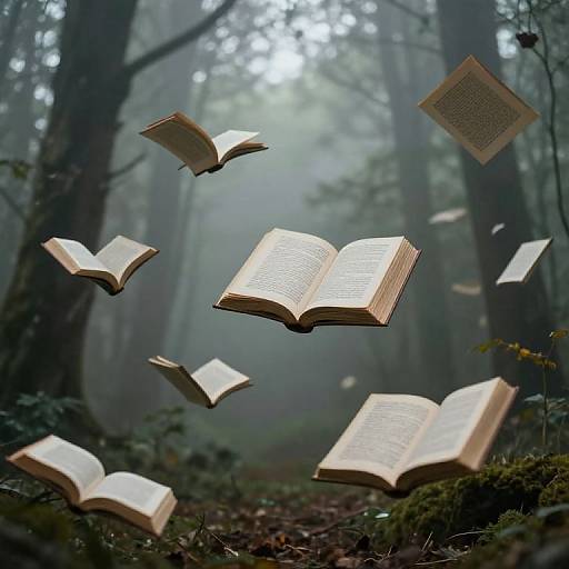 Ethereal Forest of Floating Books