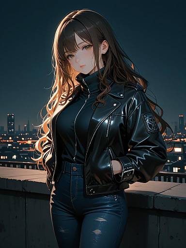 Edgy Fashion Portrait of Confident Woman