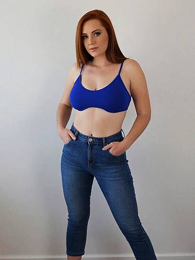 Casual Fashion Portrait of Redhead Woman