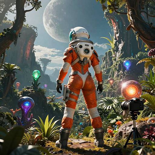 High-Detail Female Space Soldier Scene