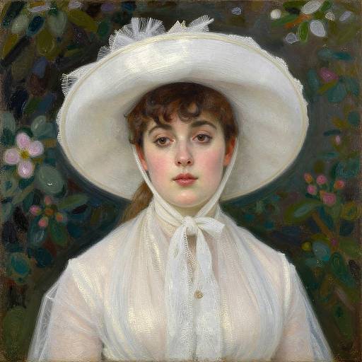 Mary Cassatt Style Elegant Woman Portrait