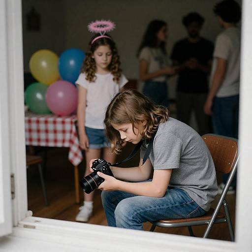 Candid Moment in a Dimly Lit Room
