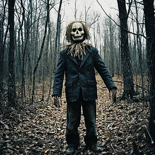 Creepy Scarecrow in Forest