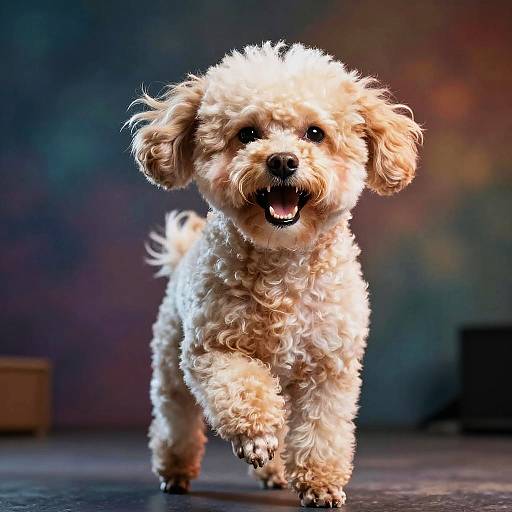 Fierce Bichon Frise in Abstract Scene