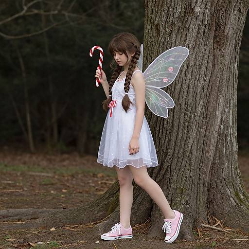 Candy Cane Fairy Girl Costume