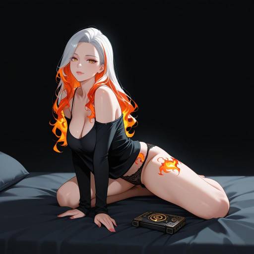 Captivating Woman on Bed with Lace Captivating Woman on Bed with Lace