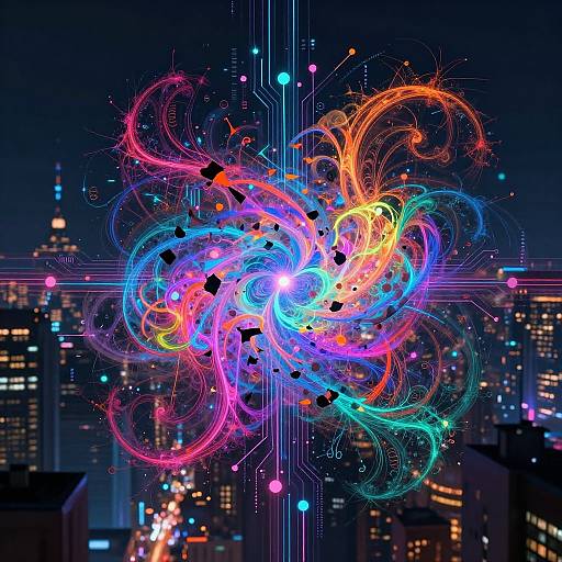 Chaotic Neural Network Cyberpunk Fractals