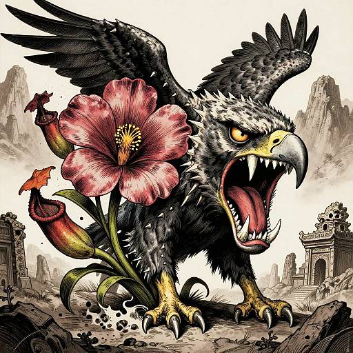 Fierce Flower-Animal Fusion Art