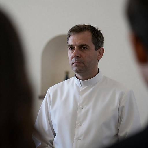 Serious Clergyman Portrait with Silhouette