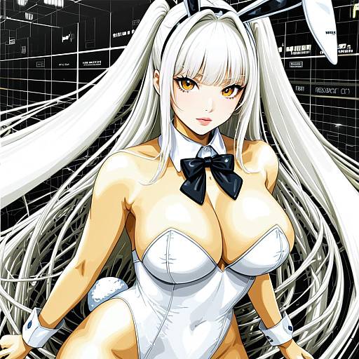 Illustration of Blanc (nikke), goddess of victory: nikke in the style of Aono shimo