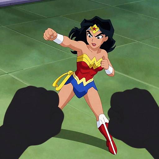 Animated Wonder Woman Fighting Pose