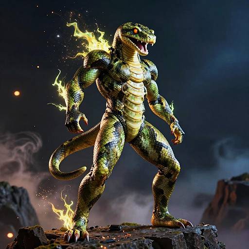 Python-Inspired Suit with Energy Bursts