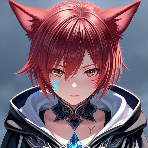 Illustration of Crystal exarch, final fantasy in the style of Nekopuchi