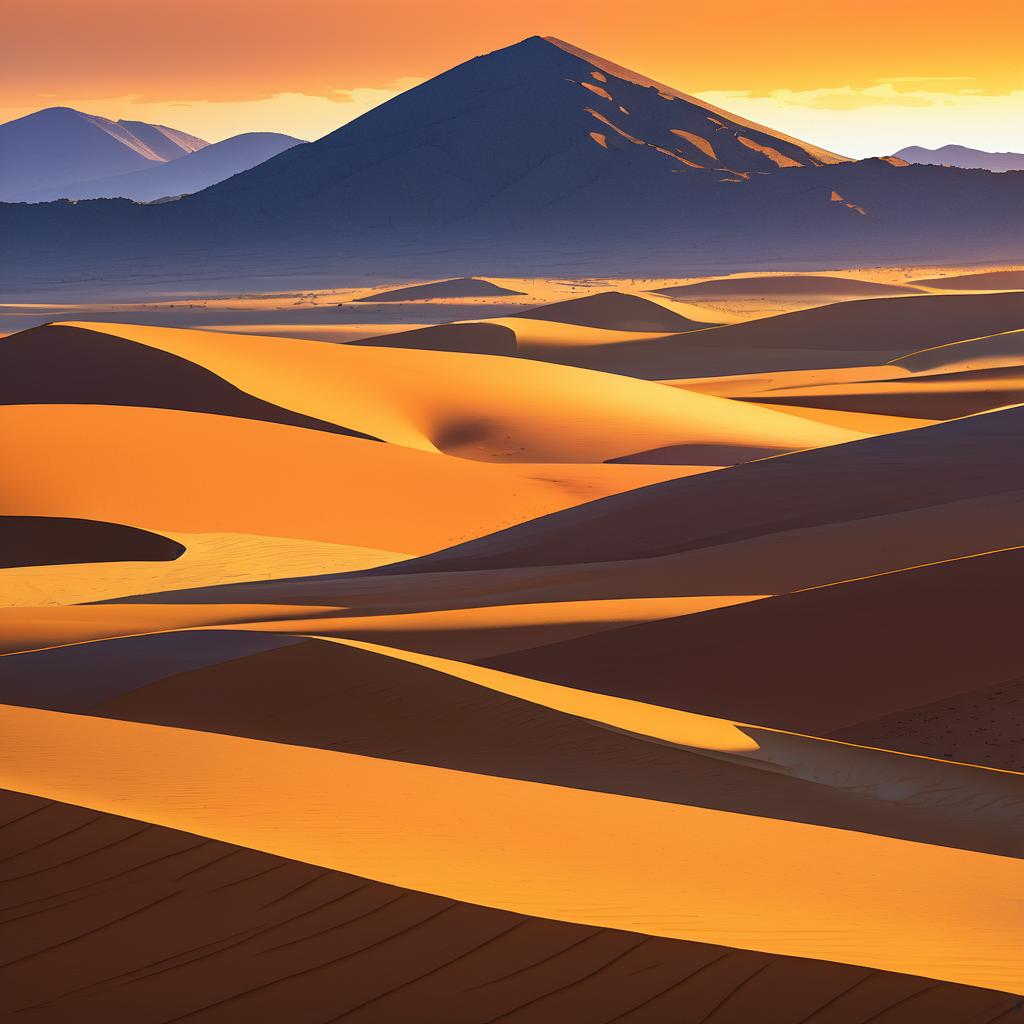 Golden Dunes at Dusk: A Vibrant Sunset